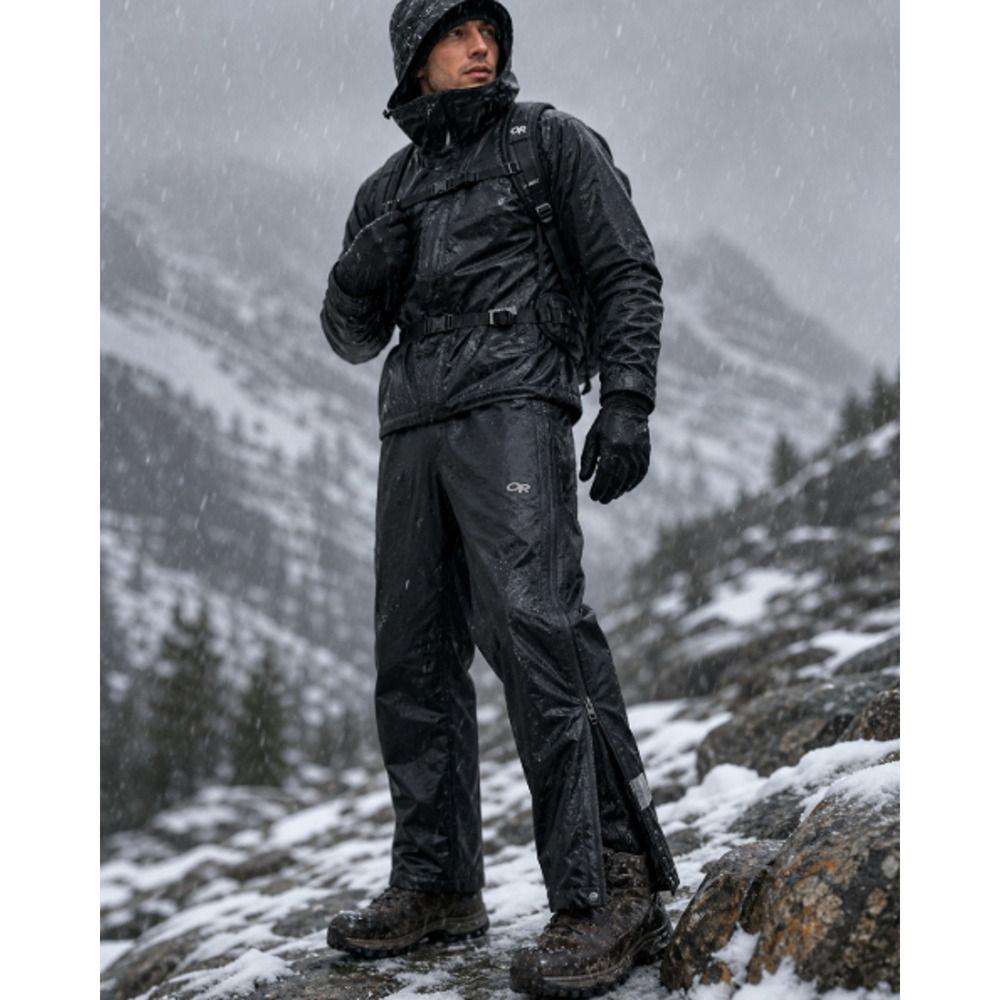 Outdoor Research Primaloft Insulated Rain Pants Black L/G Waterproof Snow Hiking